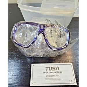 NwT TUSA Diving Mask Purple w/Case &‎ Manual